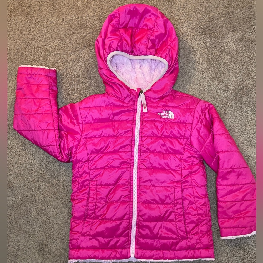 The North Face - Kids Pink  Reversible Mossbud Swirl Insulated Jacket
